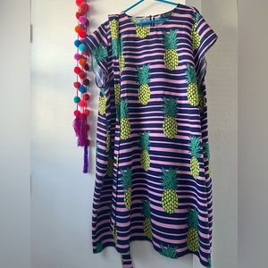 Printed Easy Tee Dress Pineapple Print - ELOQUII- Size: 24